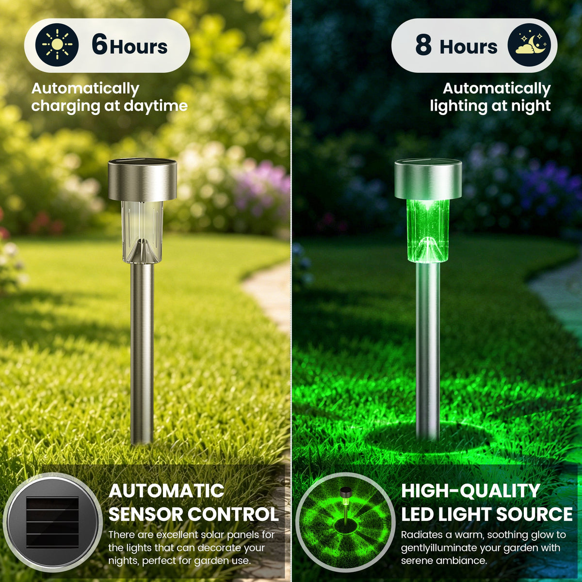 Green Solar Pathway Lights | 20-Pack Outdoor Halloween Decor
