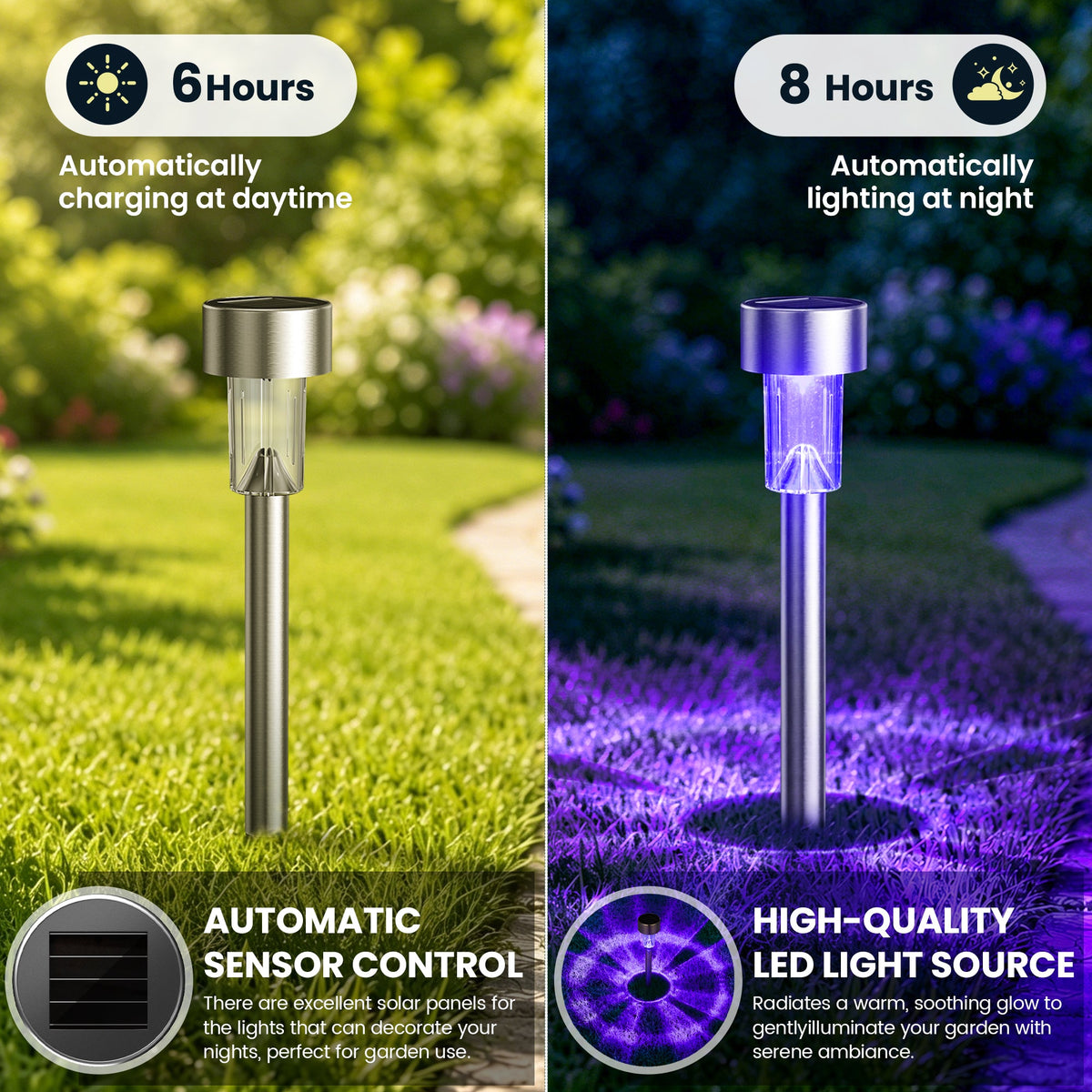 Solar Halloween Pathway Lights | Purple, 12 & 20 Pack