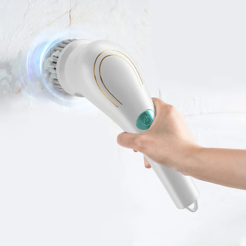 Electric spin cleaning brush for kitchen sink and surfaces